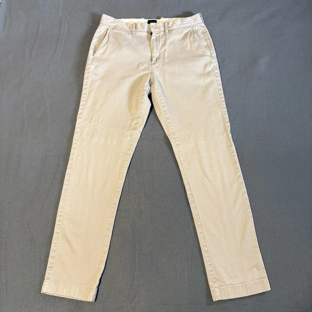J. Crew Men's Light Tan Chinos 30x30 Style 770 Stretch Textured Tapered Leg